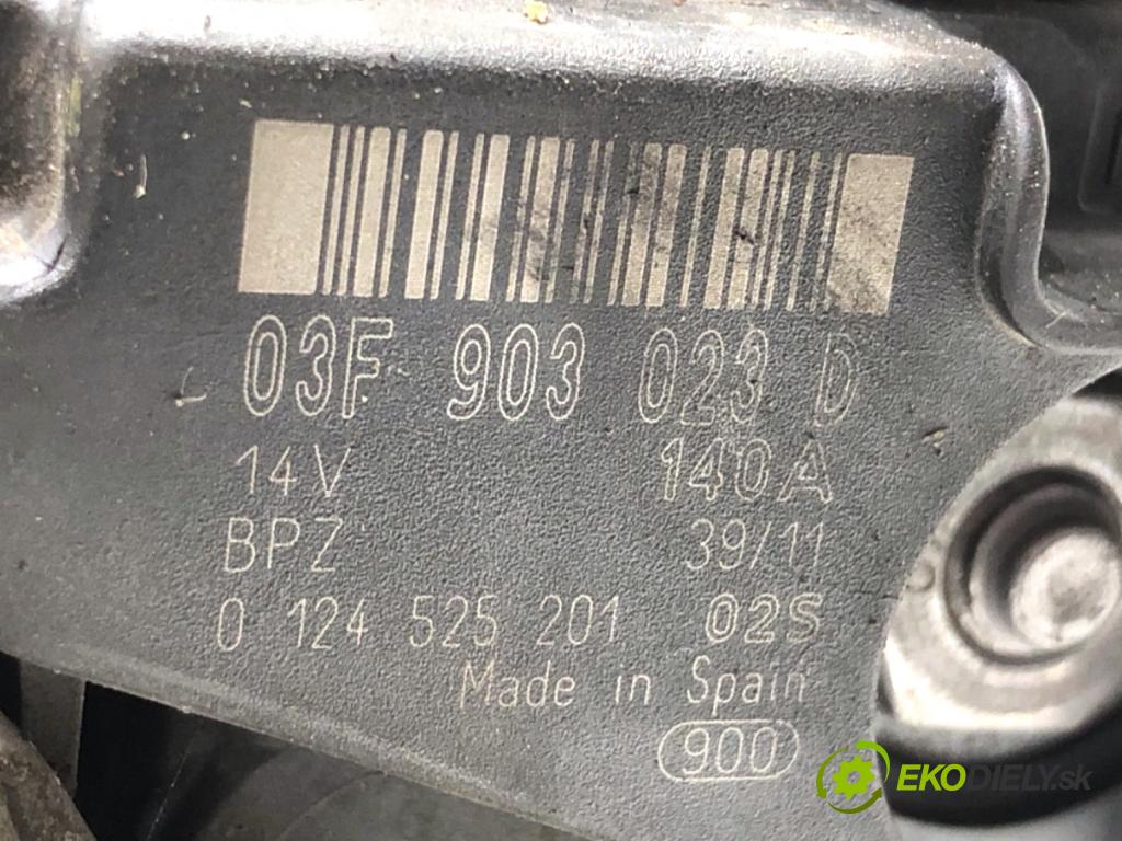 VW GOLF VI liftback 2011 63 kW 1.2 TSI 1197 Alternátor 03F903023D (Alternátor)