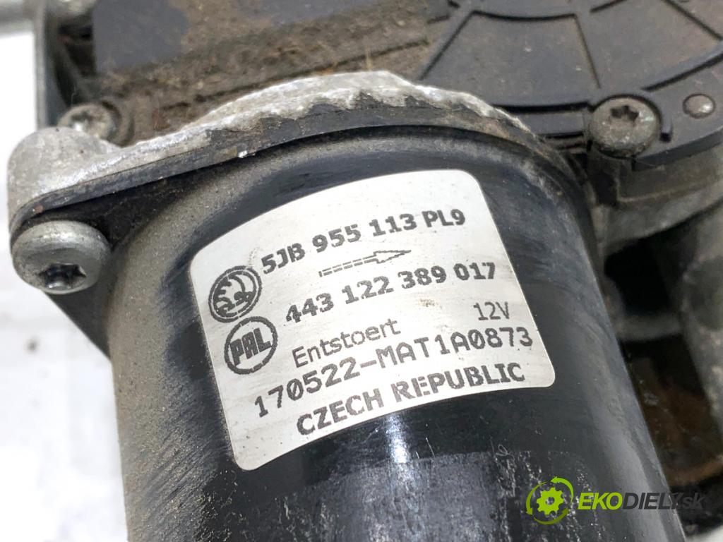 SKODA FABIA III liftback 2017 70 kW 1.0 TSI 999 Mechanizmus stieračov predný 5JB955113 (Motorček stieračov predný)