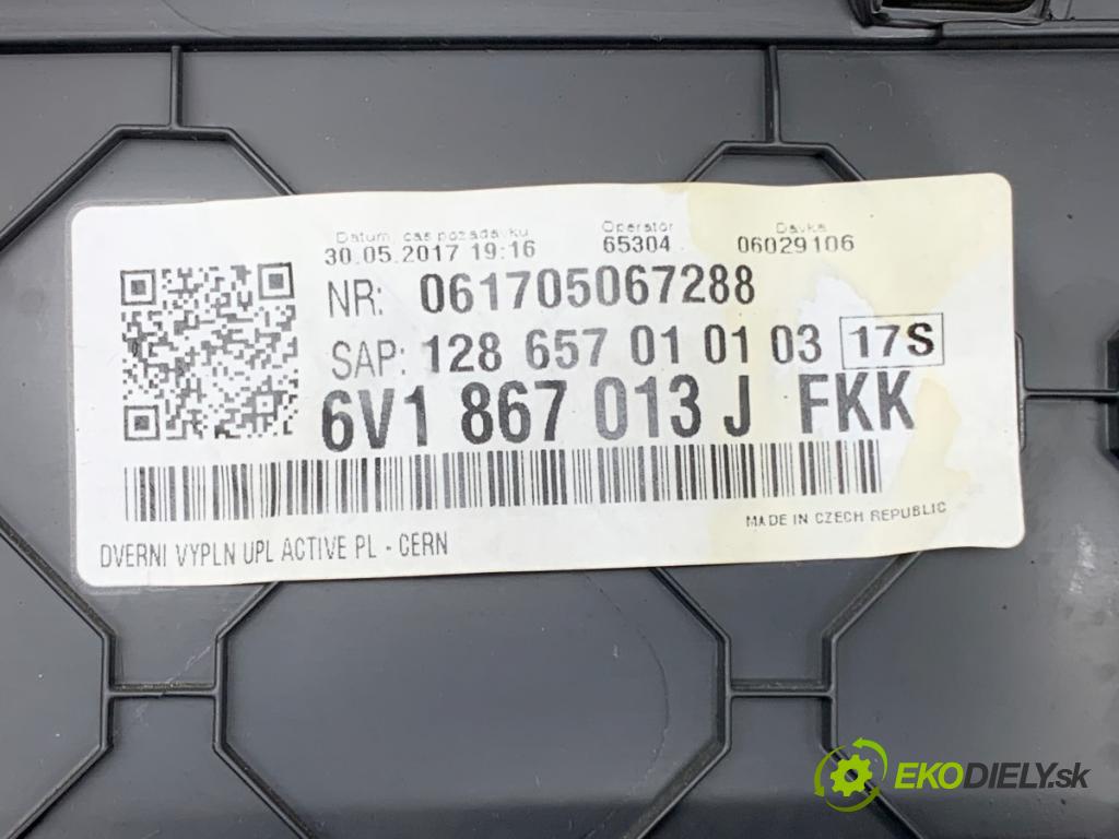 SKODA FABIA III liftback 2017 70 kW 1.0 TSI 999 ča dveře levý přední část 6V1867013J