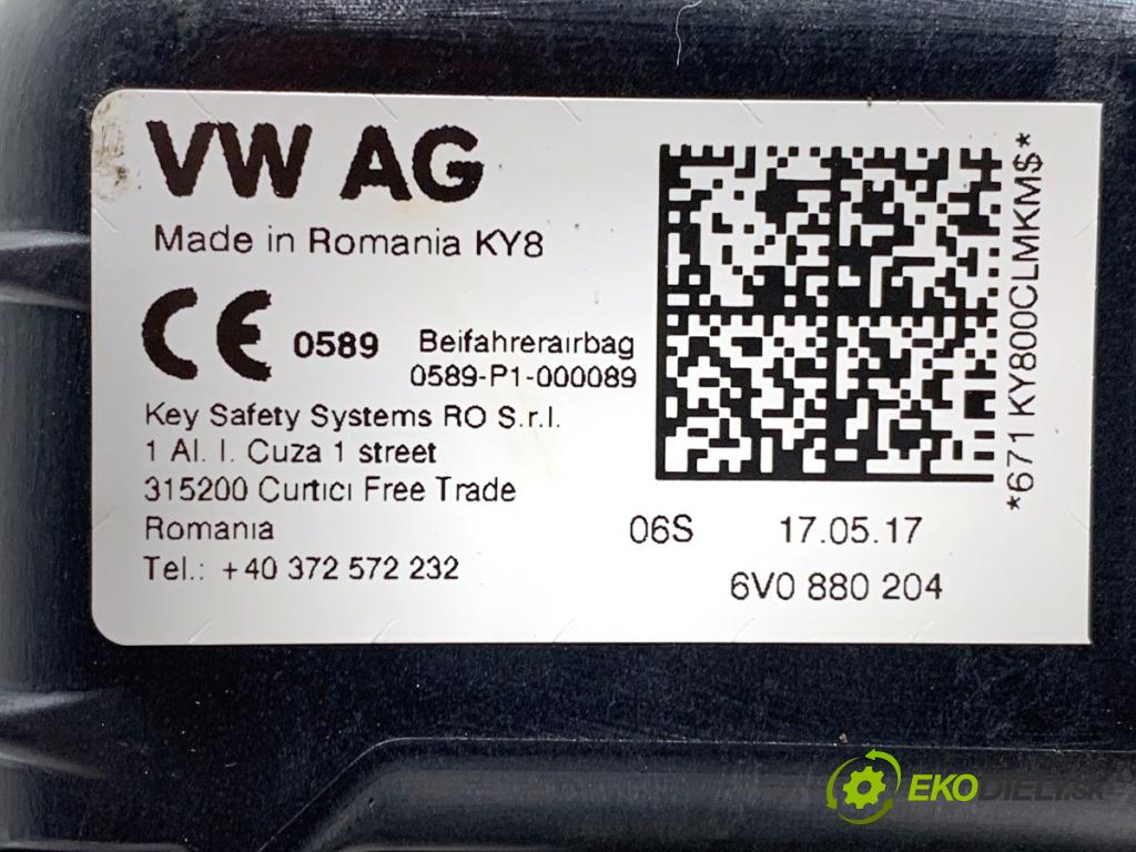 SKODA FABIA III liftback 2017 70 kW 1.0 TSI 999 AirBag spolujazdca 6V0880204 (Airbag)