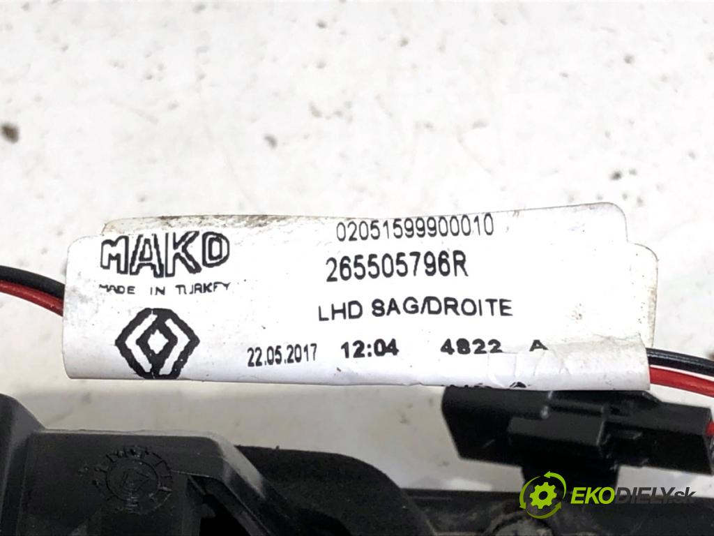 RENAULT CLIO IV liftback 2017 55 kW 1.5 dCi 75 1461 světlo zadní část pravá vnitřní 265505796R (Klika dveří ostatní)
