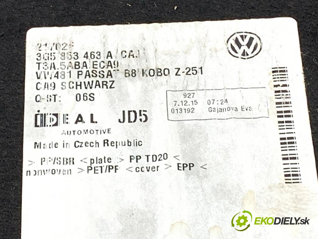 VW PASSAT B8 sedan 2016 140 kW 2.0 TDI 4motion 1968 KRYTINA: kufra 3G5863463A