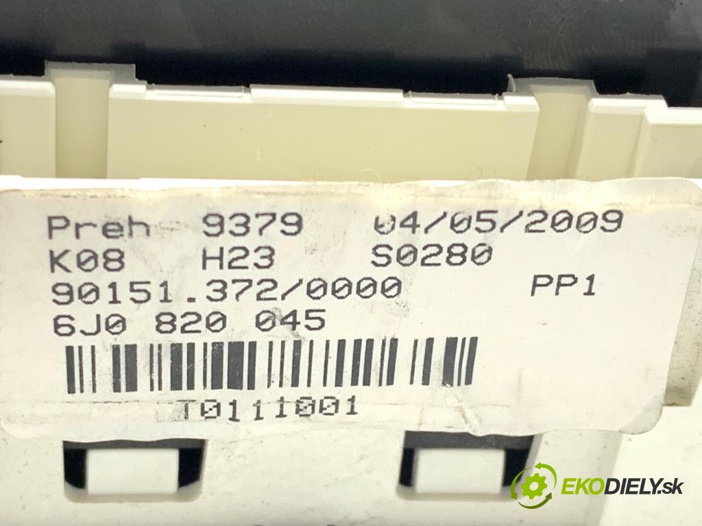 SEAT IBIZA IV liftback 2009 51 kW 1.2 1198 Panel ovládania kúrenia 6J0820045 (Prepínacie páčky pod volantom)