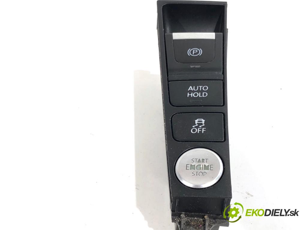 VW PASSAT B7 Kombi 2012 118 kW 1.8 TSI 1798 Spínač brzdy ručnej brzdy 3AB927137A (Prepínacie páčky pod volantom)