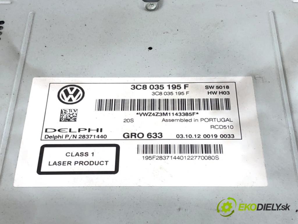 VW PASSAT B7 Kombi 2012 118 kW 1.8 TSI 1798 RADIO 3C8035195F (Audio zariadenie)