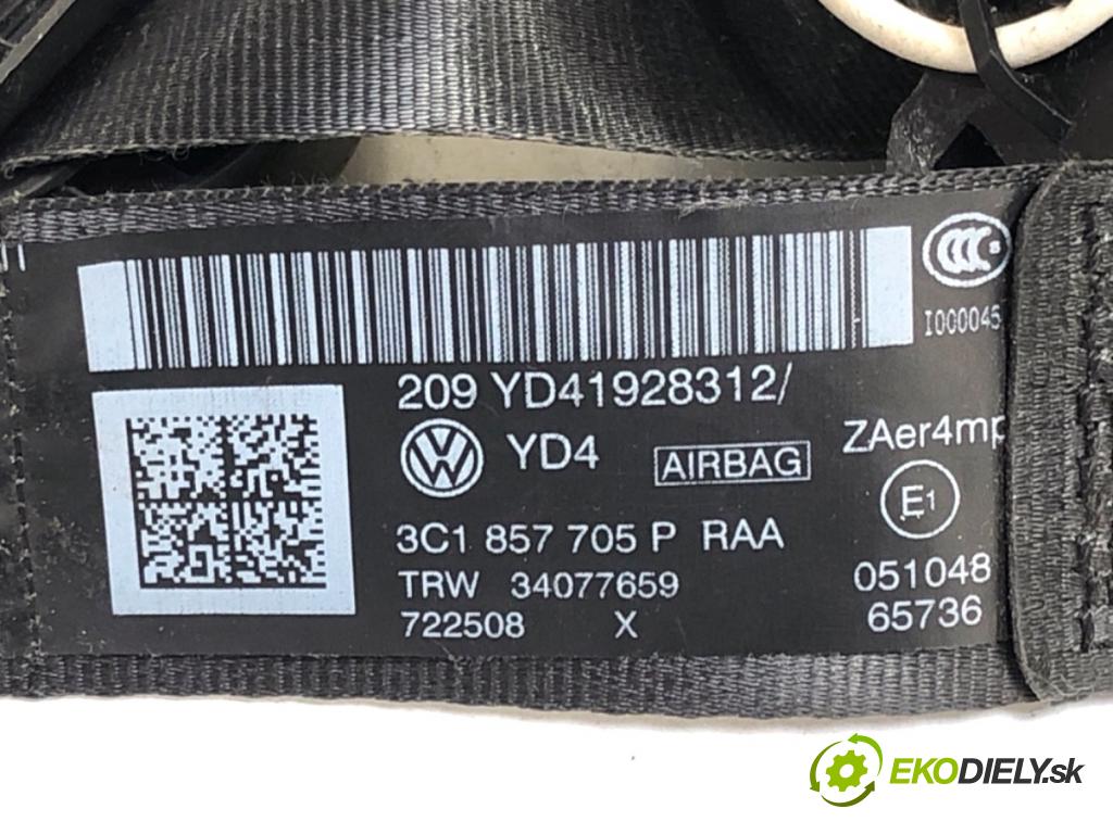 VW PASSAT B7 Kombi 2012 118 kW 1.8 TSI 1798 držák bezpečnost levý přední část 3C1857705P