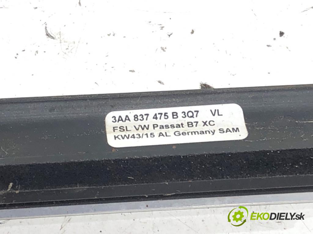 VW PASSAT B7 Kombi 2012 118 kW 1.8 TSI 1798 lišta Sbírání: přední část levá strana chróm 3AA837475B