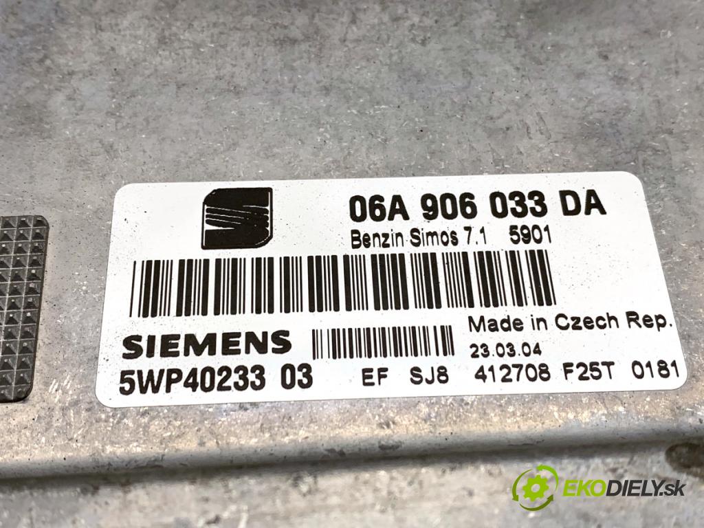 SEAT ALTEA nadwozie wielkoprzestrzenne (MPV) 2004 75 kW 1.6 1595 riadiaca jednotka Motor 06A906033DA (Riadiaca jednotka)