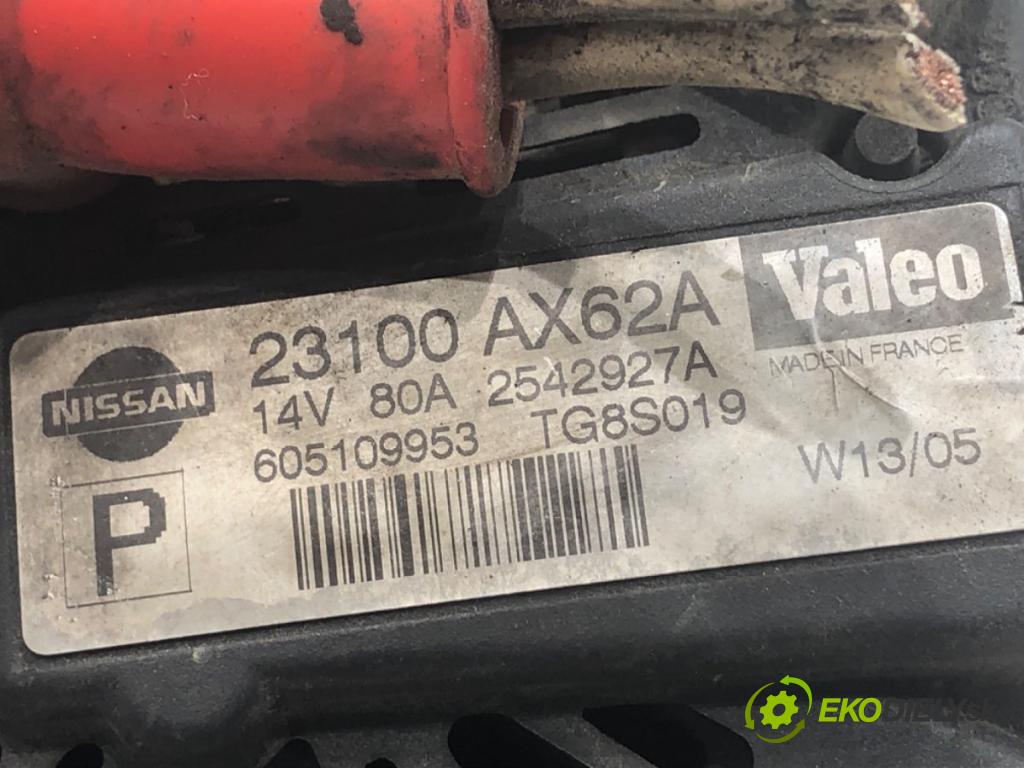 NISSAN MICRA K12 liftback 2005 65 kW 1.4 16V 1386 Alternátor 23100AX62A (Alternátor)