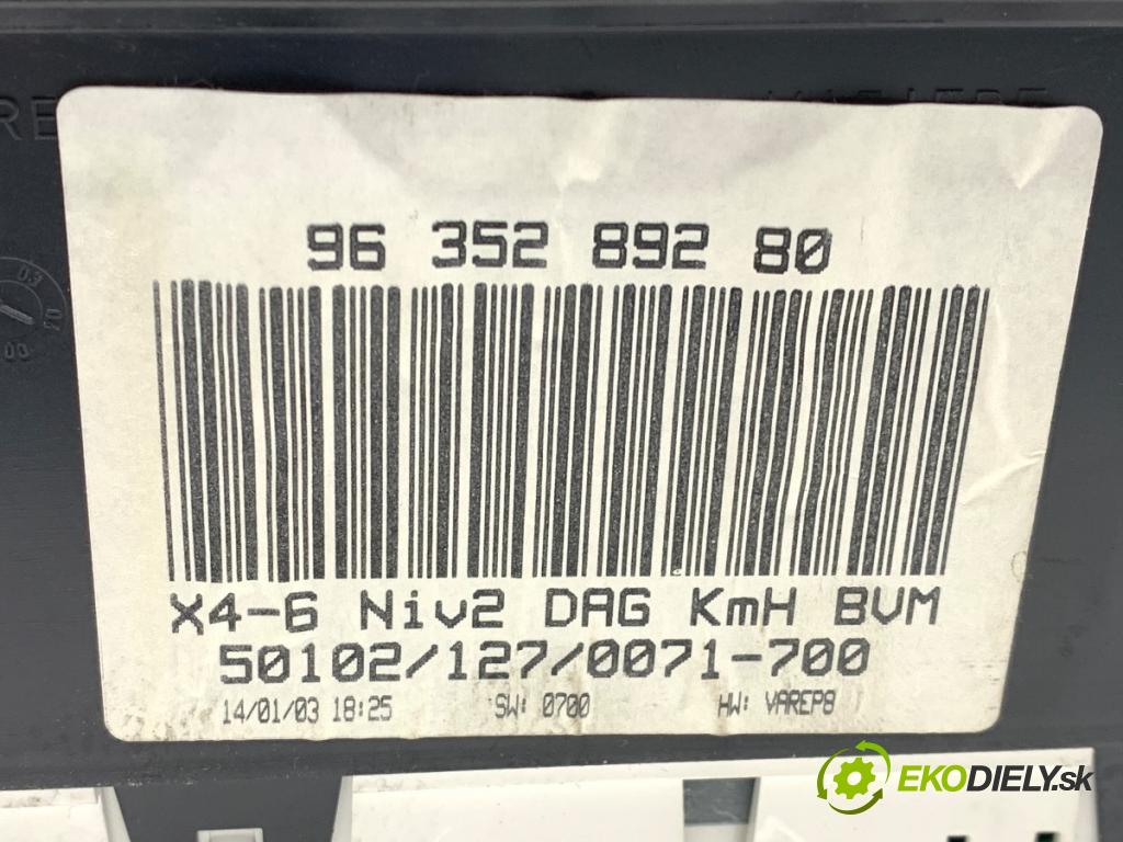 CITROEN C5 I liftback 2003 100 kW 2.0 16V (DCRFNC, DCRFNF) 1997 Prístrojovka 9635289280 (Prístrojová doska)