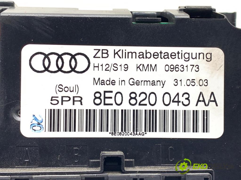 AUDI A4 B6 sedan 2003 96 kW 2.0 1984 Panel ovládania kúrenia 8E0820043AA (Prepínacie páčky pod volantom)