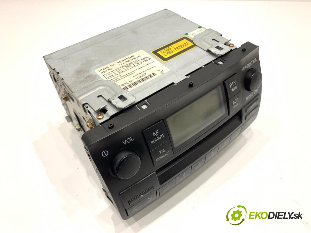 TOYOTA COROLLA E12 liftback 2004 85 kW 2.0 D-4D (CDE120R_, CDE120L_) 1995 RADIO 86120-02260 (Audio zariadenie)