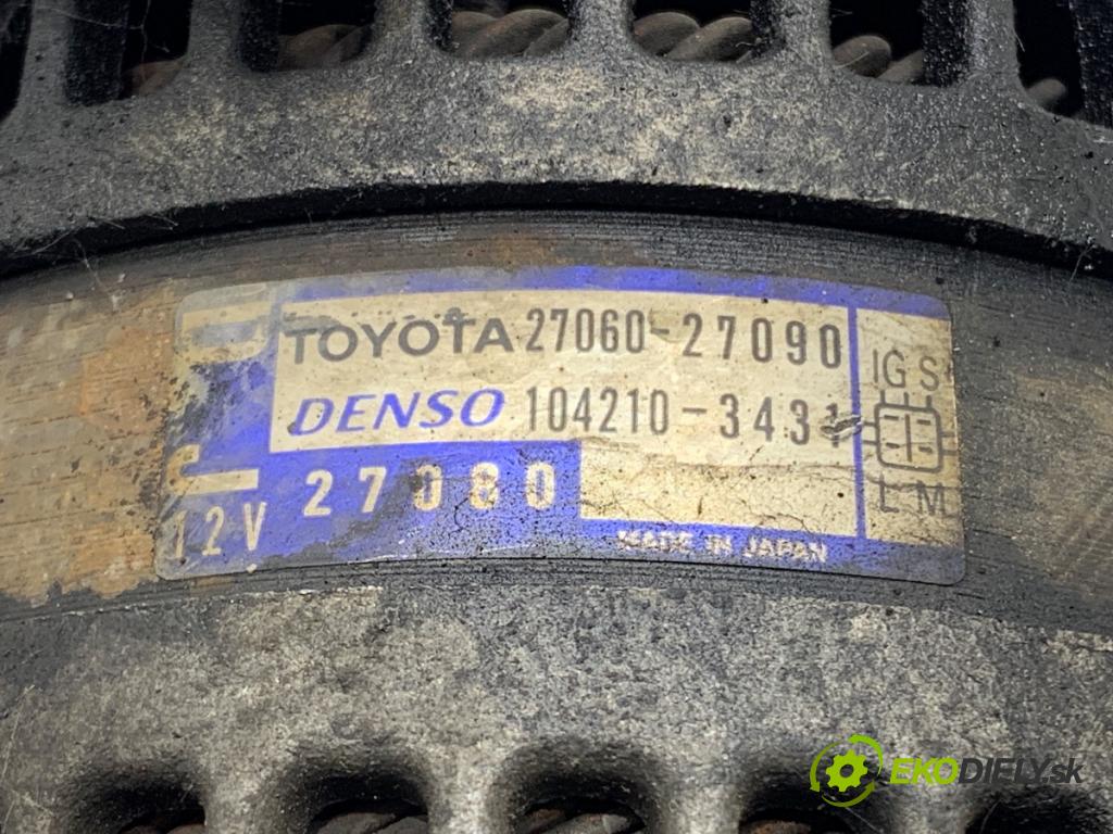 TOYOTA COROLLA E12 liftback 2004 85 kW 2.0 D-4D (CDE120R_, CDE120L_) 1995 Alternátor 27060-27090 (Alternátor)