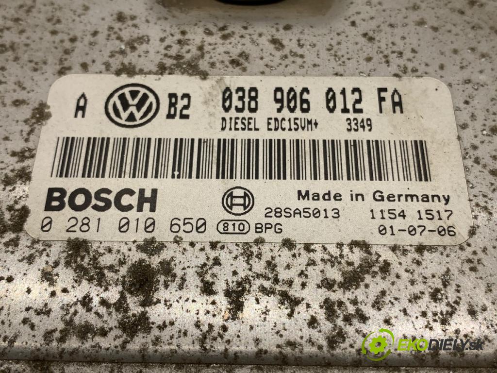 VW GOLF IV Kombi 2001 66 kW 1.9 TDI 1896 riadiaca jednotka Motor 038906012FA (Riadiaca jednotka)