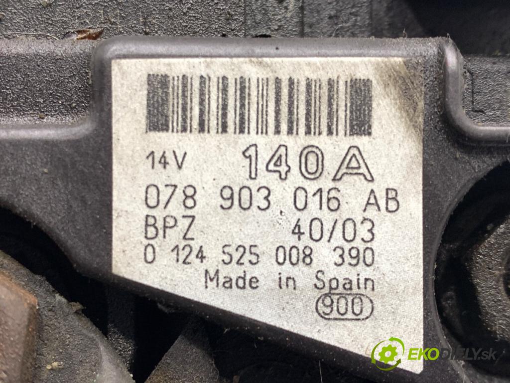 AUDI A6 C5 Kombi 2003 120 kW 2.5 TDI 2496 Alternátor 078903016AB (Alternátor)