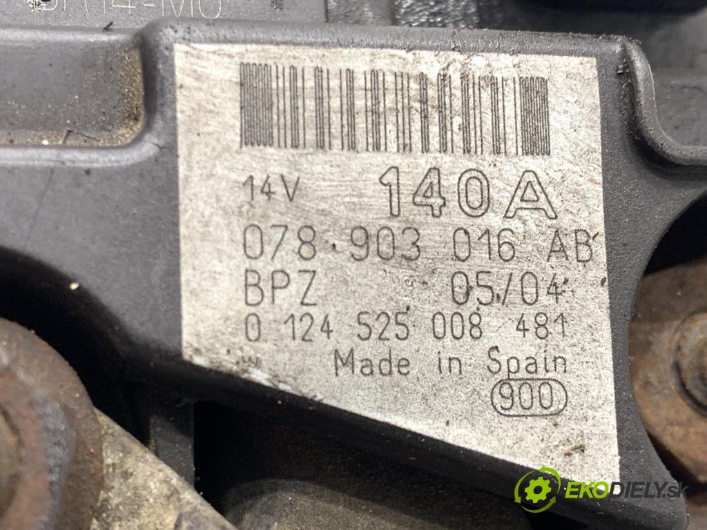 AUDI A6 C5 Kombi 2004 132 kW 2.5 TDI 2496 Alternátor 078903016AB (Alternátor)
