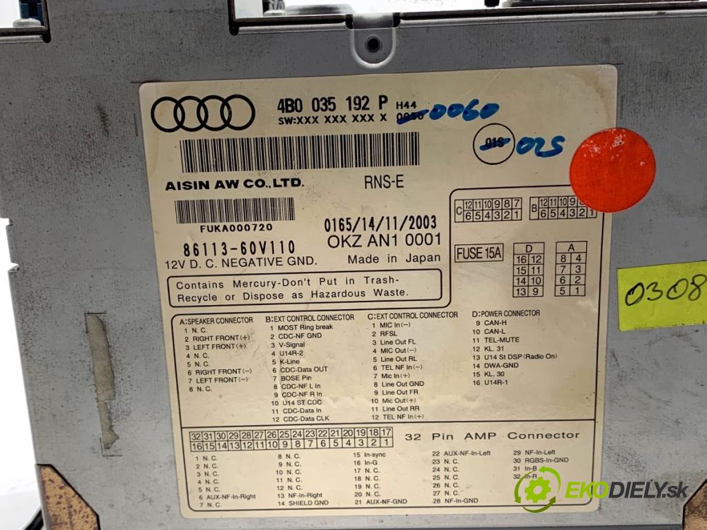 AUDI A6 C5 Kombi 2004 132 kW 2.5 TDI 2496 RADIO 4B0035192P (Audio zariadenie)