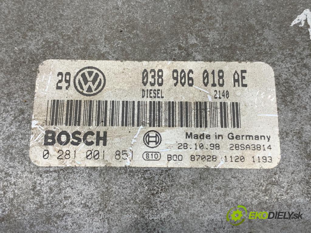 AUDI A3 8L liftback 1998 81 kW 1.9 TDI 1896 riadiaca jednotka Motor 038906018AE 0281001851 (Riadiaca jednotka)