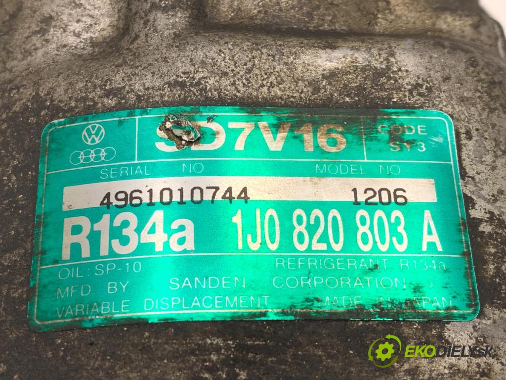 AUDI A3 8L liftback 1998 81 kW 1.9 TDI 1896 Kompresor klimatizácie 1J0820803A (Kompresor klimatizácie)