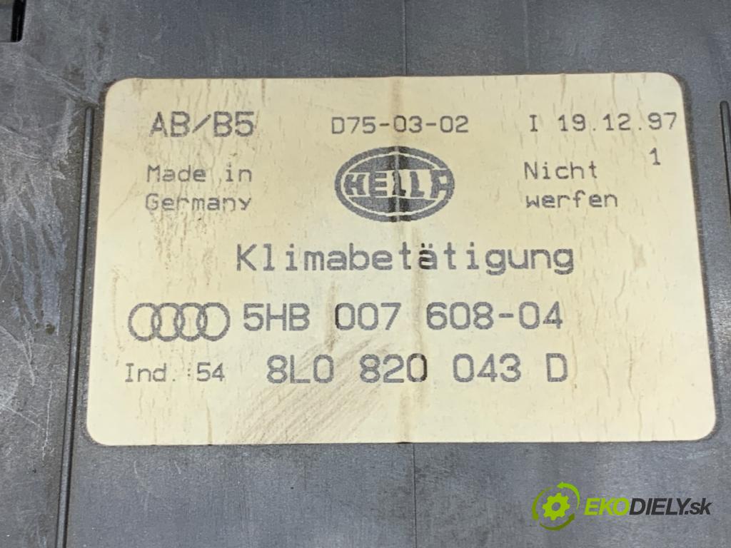 AUDI A3 8L liftback 1998 81 kW 1.9 TDI 1896 Panel ovládania kúrenia 8L0820043D (Prepínacie páčky pod volantom)