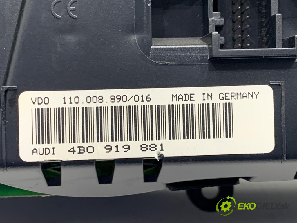 AUDI A3 8L liftback 1998 81 kW 1.9 TDI 1896 Prístrojovka 4B0919881 (Prístrojová doska)