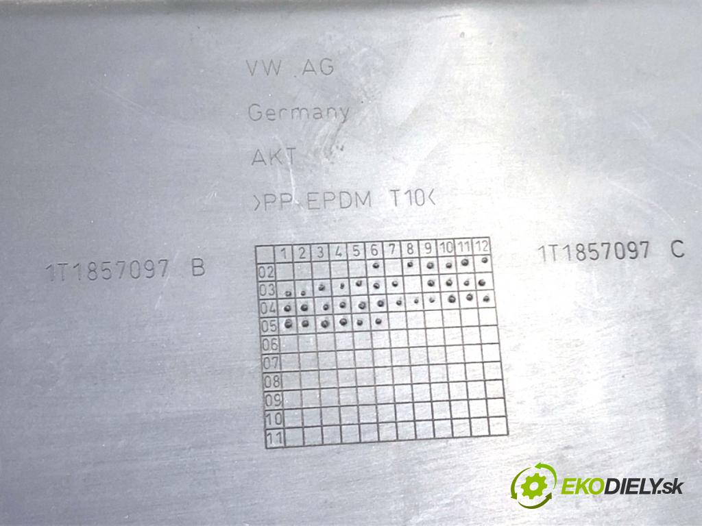 VW TOURAN nadwozie wielkoprzestrzenne (MPV) 2005 77 kW 1.9 TDI 1896 Priehradka, kastlík spolujazdca 1T1857101A (Priehradka (kastlík))