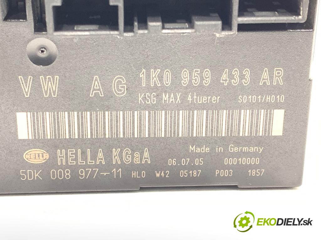 VW TOURAN nadwozie wielkoprzestrzenne (MPV) 2005 77 kW 1.9 TDI 1896 Modul komfortu 1K0959433AR (Modul komfortu)