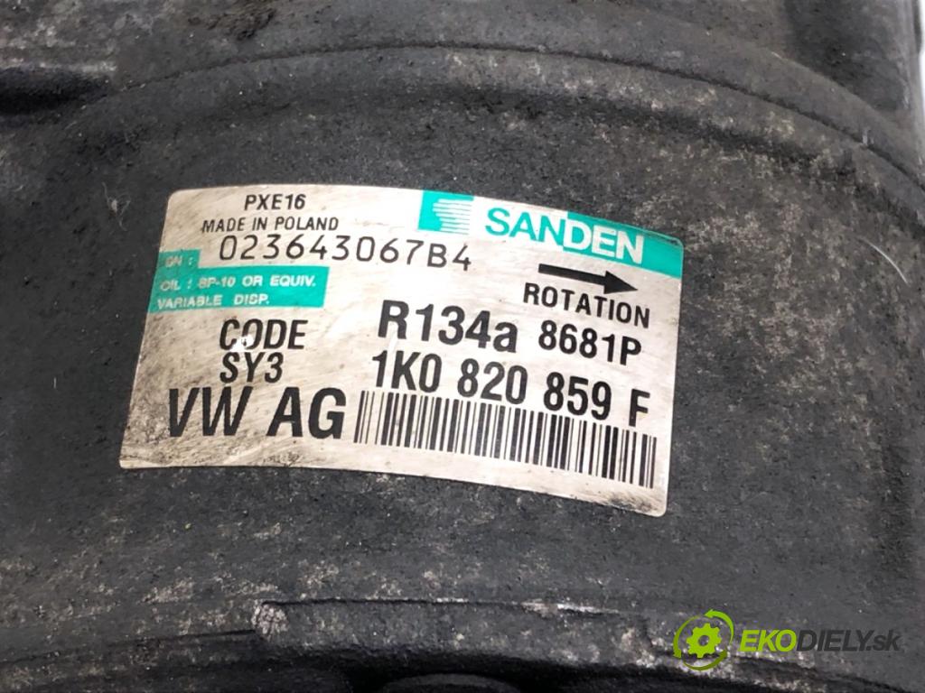 SKODA OCTAVIA II liftback 2007 77 kW 1.9 TDI 1896 Kompresor klimatizácie 1K0820859F (Kompresor klimatizácie)