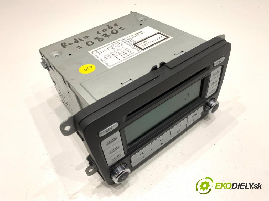 VW TOURAN nadwozie wielkoprzestrzenne (MPV) 2011 103 kW 2.0 TDI 1968 RADIO 1K0035186T (Audio zariadenie)