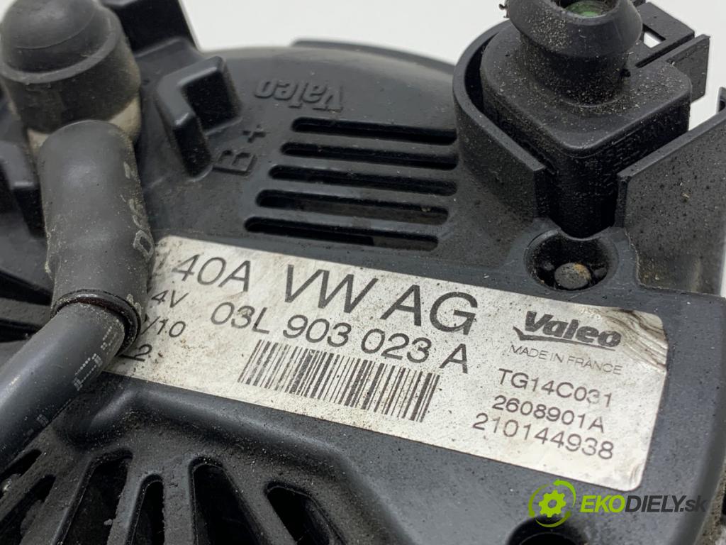 VW TOURAN nadwozie wielkoprzestrzenne (MPV) 2011 103 kW 2.0 TDI 1968 Alternátor 03L903023A (Alternátor)