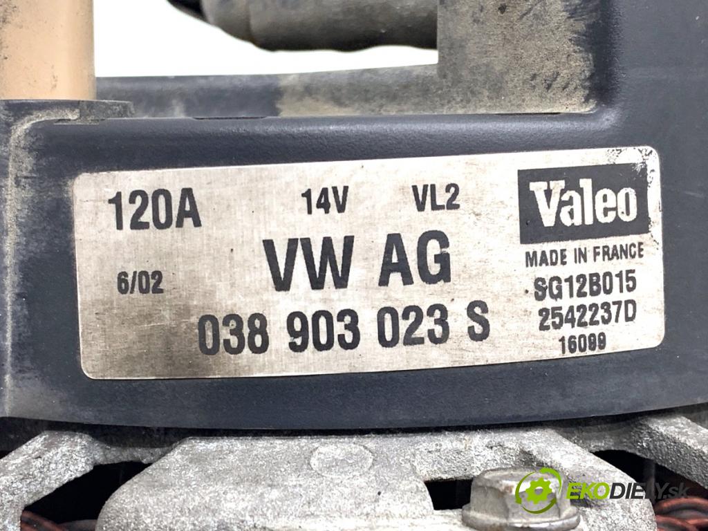 AUDI A3 8L liftback 2002 75 kW 1.6 1595 Alternátor 038903023S (Alternátor)