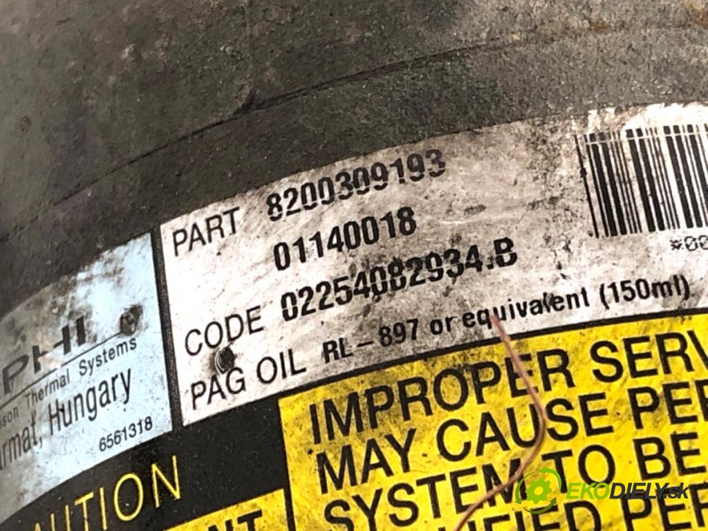 RENAULT SCÉNIC II nadwozie wielkoprzestrzenne (MPV) 2004 88 kW 1.9 dCi (JM0G, JM12, JM1G, JM2C) 1870 Kompresor klimatizácie 8200309193 (Kompresor klimatizácie)