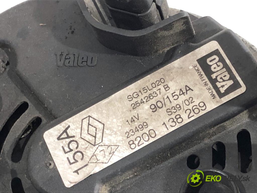 RENAULT SCÉNIC II nadwozie wielkoprzestrzenne (MPV) 2004 88 kW 1.9 dCi (JM0G, JM12, JM1G, JM2C) 1870 Alternátor 8200138269 (Alternátor)