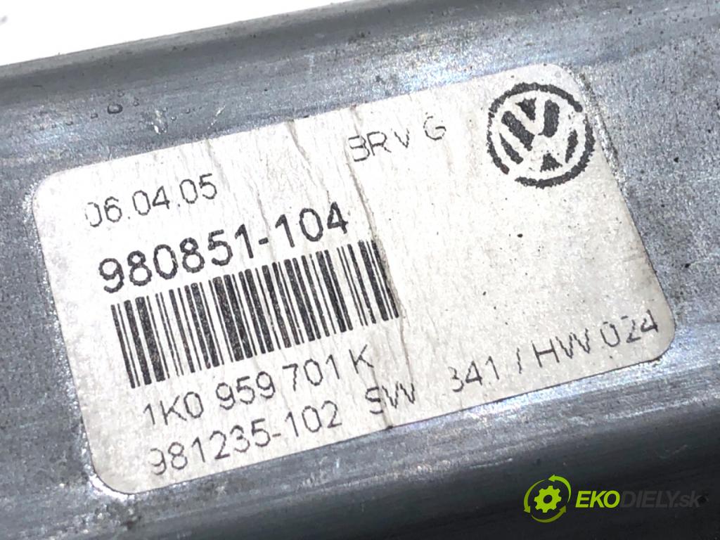 VW PASSAT B6 sedan 2005 103 kW 2.0 TDI 1968 motor sťahovaní okna levý přední část 1K0959793D