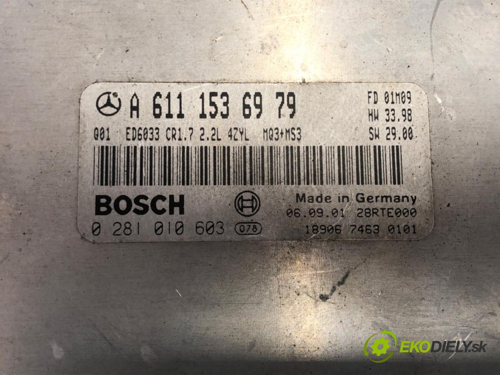 MERCEDES-BENZ W638 Autobus 2001 75 kW 110 CDI 2.2 (638.194) 2148 riadiaca jednotka Motor A6111536979 0281010603 (Riadiaca jednotka)