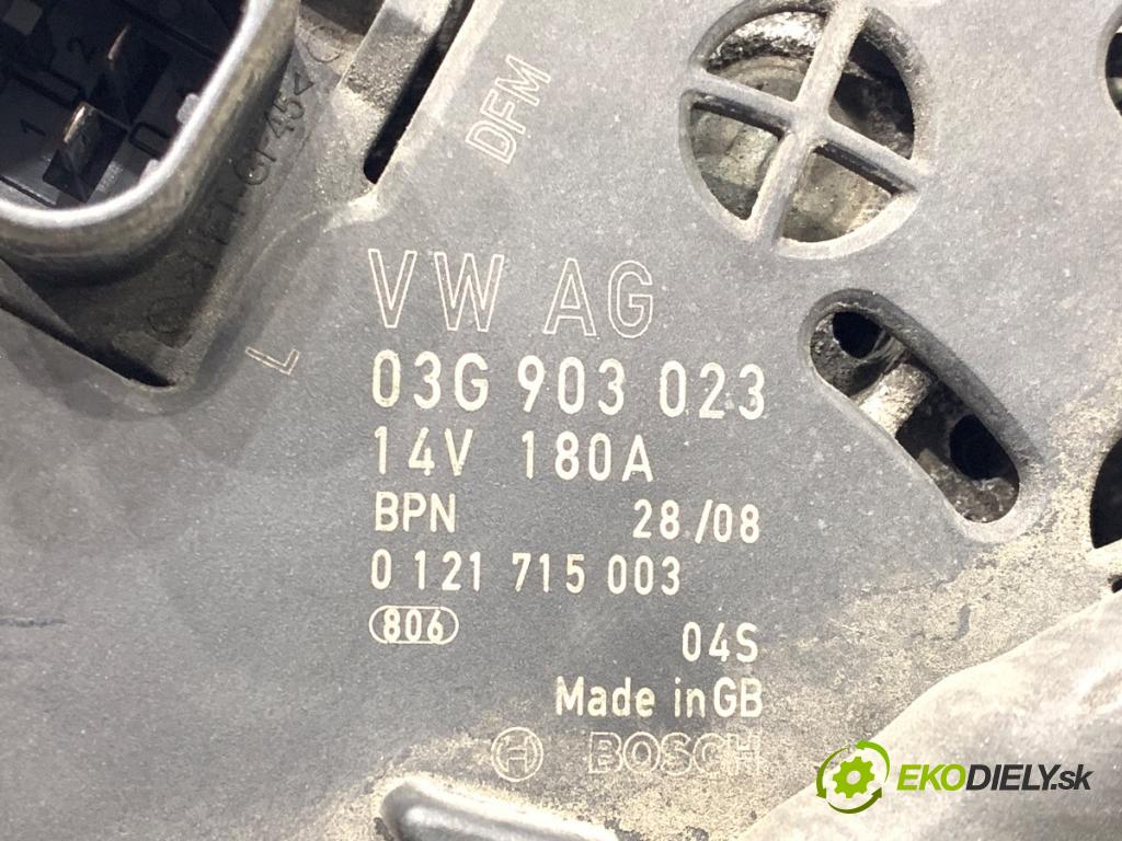 VW PASSAT B6 sedan 2008 103 kW 2.0 TDI 1968 Alternátor 03G903023 (Alternátor)