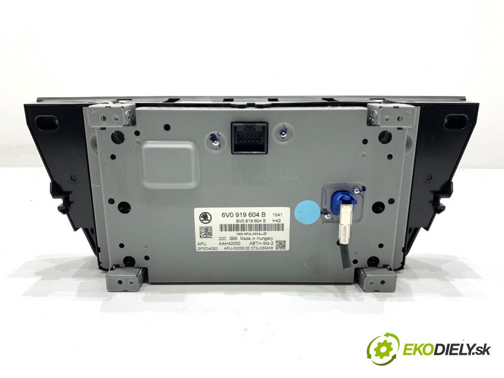 SKODA FABIA III liftback 2017 55 kW 1.0 999 RADIO Navigácia 6V0919604B (Audio zariadenie)