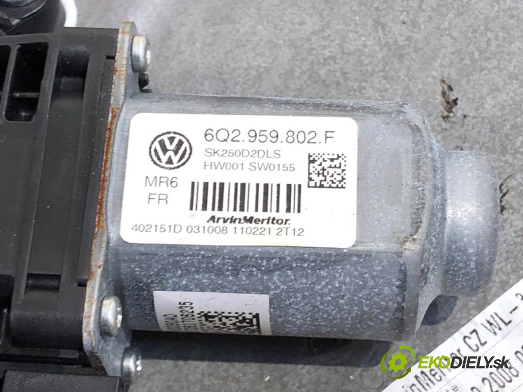 SKODA FABIA II liftback 2008 63 kW 1.4 1390 mechanismus okna levý přední část 5J1837401B