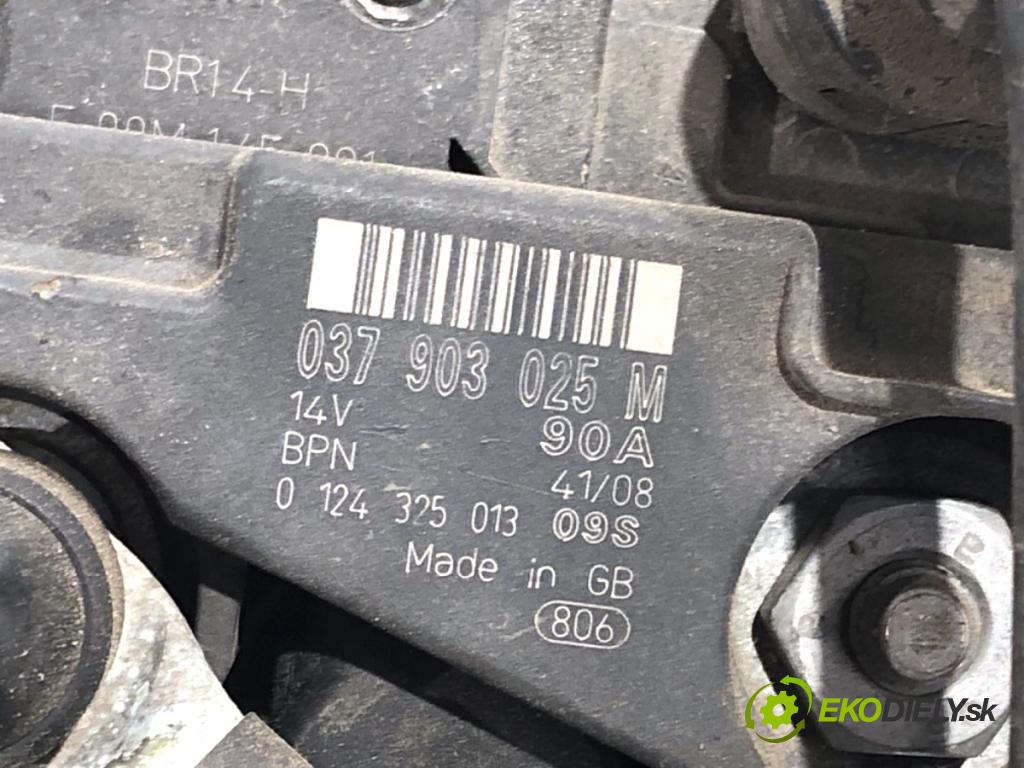 SKODA FABIA II liftback 2008 63 kW 1.4 1390 Alternátor 037903025M (Alternátor)