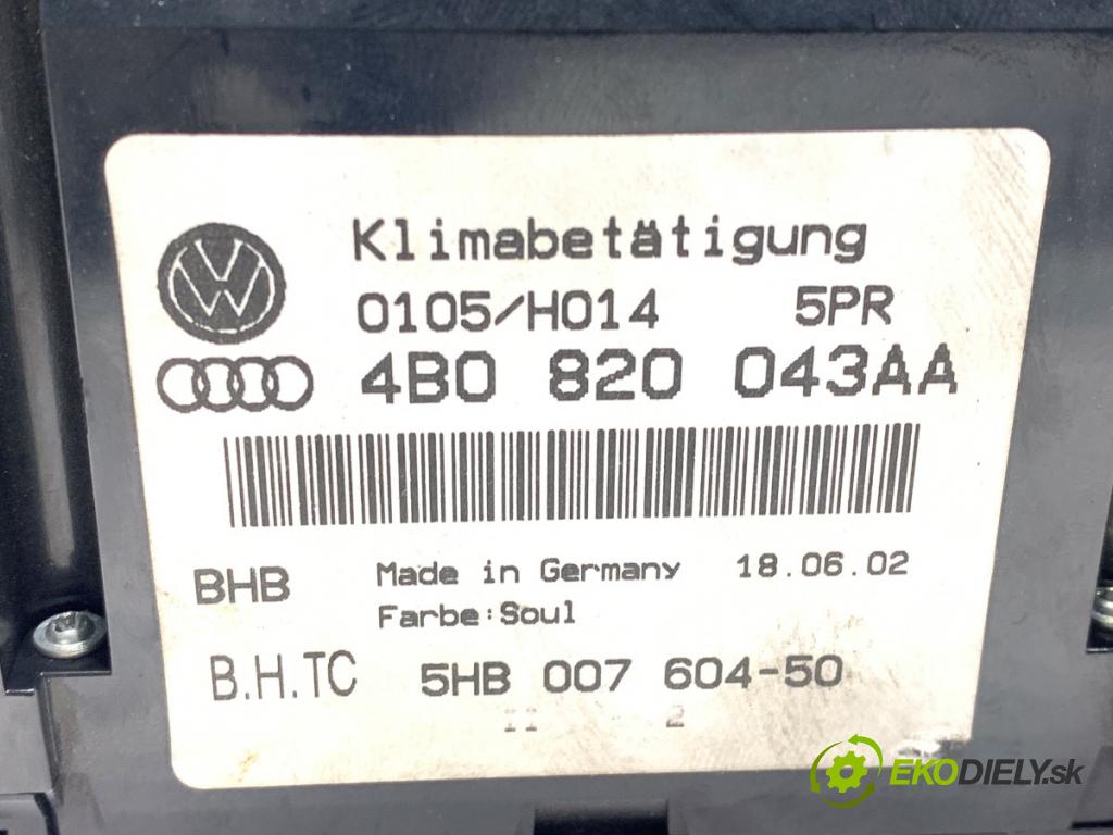 AUDI A6 C5 Kombi 2002 96 kW 1.9 TDI 1896 Panel ovládania kúrenia 4B0820043AA (Prepínacie páčky pod volantom)