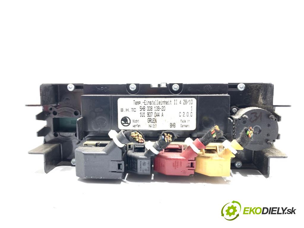 SKODA OCTAVIA I liftback 2010 75 kW 1.6 1595 Panel ovládania kúrenia 1U1907044A (Prepínacie páčky pod volantom)