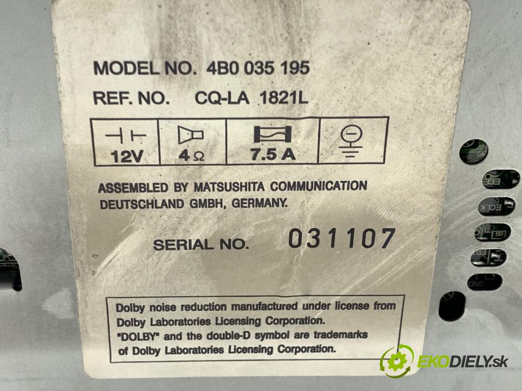 AUDI A6 C5 sedan 2000 132 kW 2.5 TDI quattro 2496 RADIO 4B0035195 (Audio zariadenie)