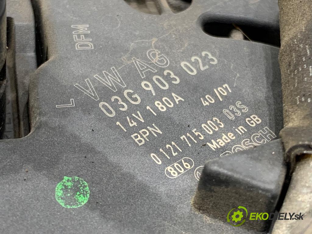 VW PASSAT B6 sedan 2007 77 kW 1.9 TDI 1896 Alternátor 03G903023 (Alternátor)