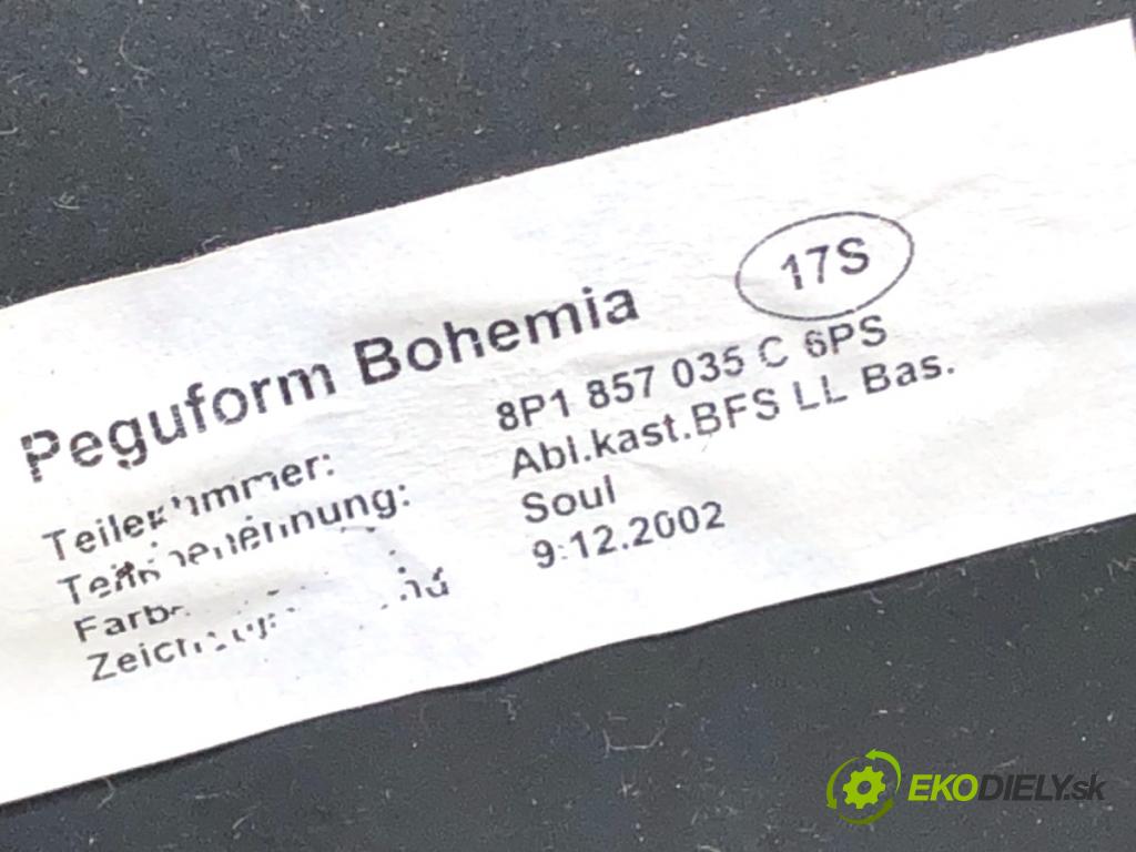 AUDI A3 8P liftback 2003 75 kW 1.6 1595 Priehradka, kastlík spolujazdca 8P1857035C (Priehradka (kastlík))