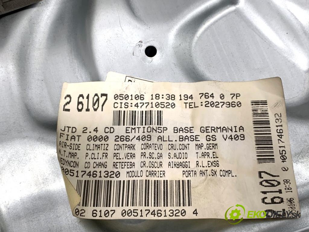 FIAT CROMA Kombi 2006 147 kW 2.4 D Multijet 2387 mechanismus okna levý přední část 00517461320