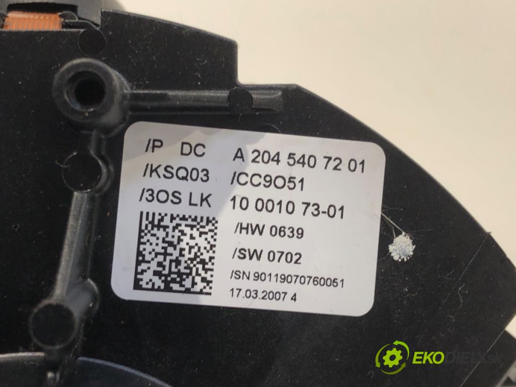 MERCEDES-BENZ W204 sedan 2007 135 kW C 200 Kompressor (204.041) 1796 Prepínač kombinovaný A2045407201 (Prepínacie páčky pod volantom)