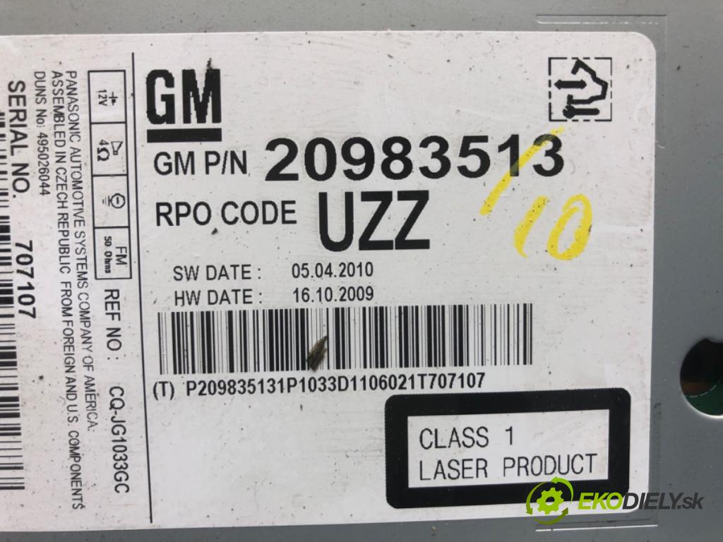 OPEL ASTRA J liftback 2011 92 kW 1.7 CDTI (68) 1686 RADIO 20983513 (Audio zariadenie)