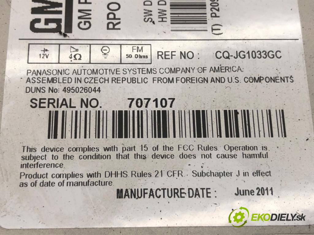 OPEL ASTRA J liftback 2011 92 kW 1.7 CDTI (68) 1686 RADIO 20983513 (Audio zariadenie)