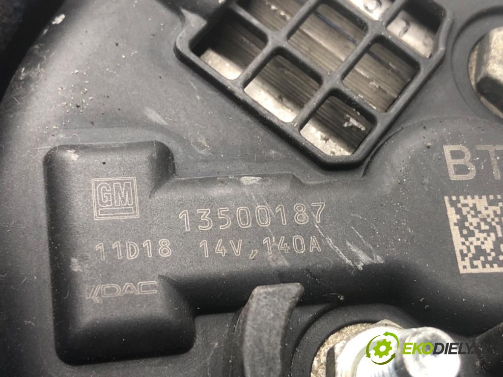 OPEL ASTRA J liftback 2011 92 kW 1.7 CDTI (68) 1686 Alternátor 13500187 (Alternátor)