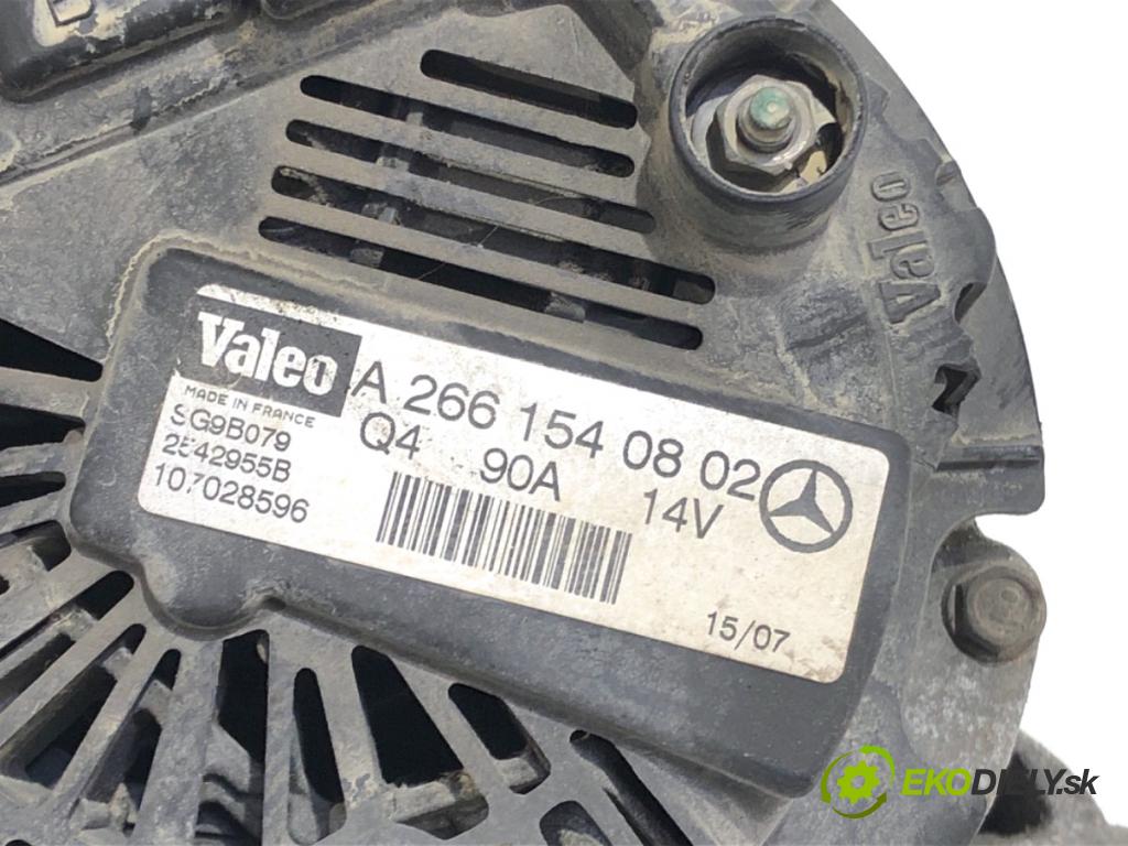 MERCEDES-BENZ W169 liftback 2007 70 kW A 150 (169.031, 169.331) 1498 Alternátor A2661540802 (Alternátor)
